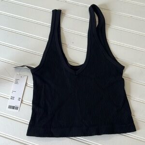 Urban Outfitters Black Fitted Crop Tank Top